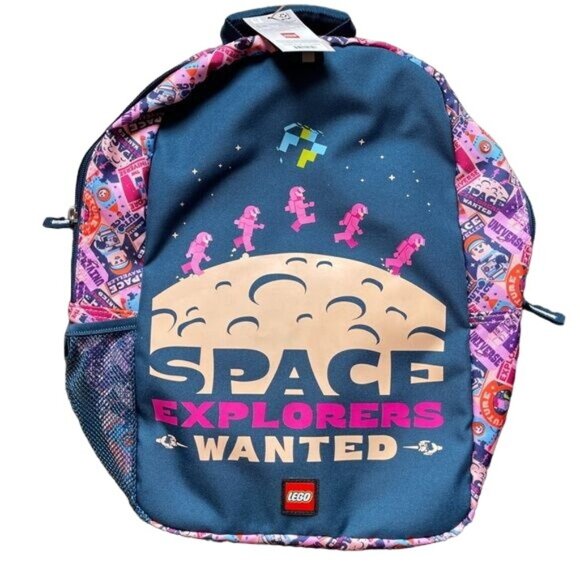 Gift Space Explorers Backpack Minifig Design Classic Zip Pocket Back School New - Picture 1 of 13